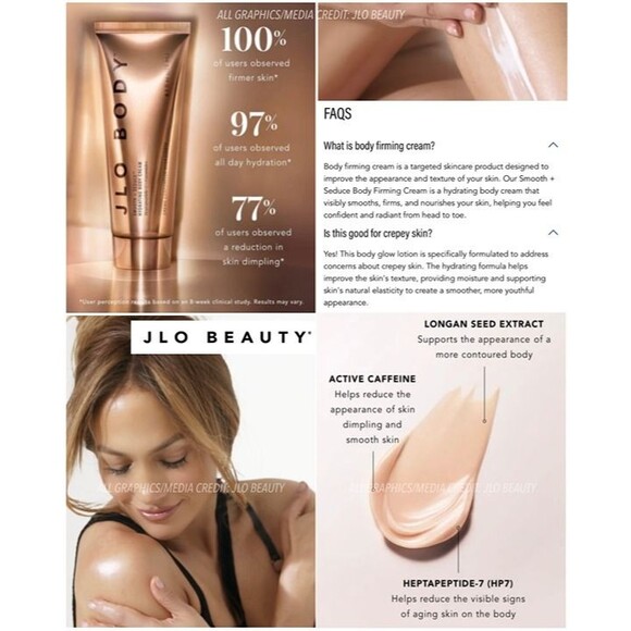 NEW JLo Beauty JLo Body Smooth & Seduce Hydrating Body Cream Firming Smoothing - Picture 5 of 12
